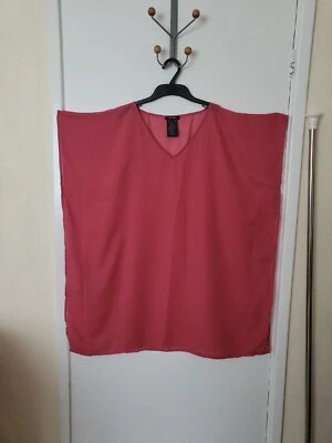 £3.50 • Buy ESMARA Dusky Pink Chiffon/sheer Unlined Kaftan Blouse/top Size L 16/18?