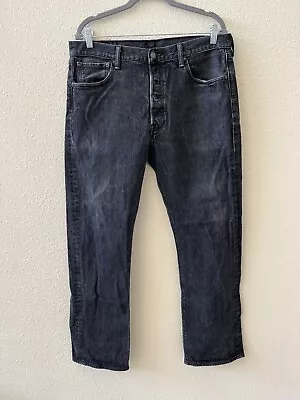 Levis 501 Jeans Mens 35x29 Black Denim Straight Leg Casual American Classic • $11.95