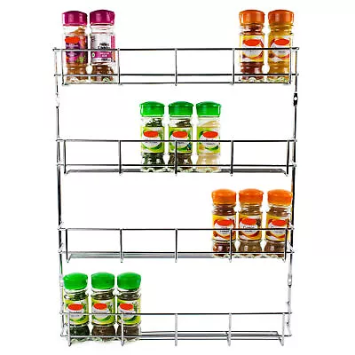 Spice Rack Cupboard Door 4 Tier Herb Wall Mounted | Large Andrew James • £14.99