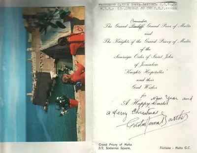 Gaston Tonna-Barthet Autographed Holiday Card Maltese Poet • $19