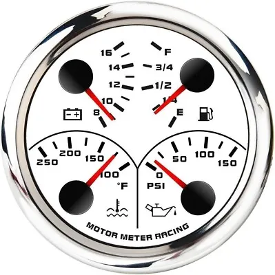 W PRO 85mm Multi-Function Water Temp °F Oil Pressure PSI Fuel Level 240-33 Volt • $67.44