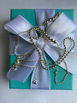 $73 • Buy Tiffany & Co~ Sterling Silver ~ Mixed Beaded  Chain 28-30in~100% Authentic~New