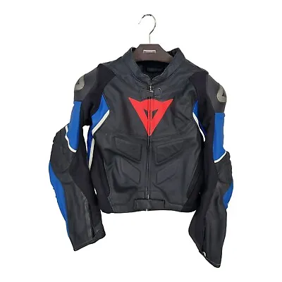  DAINESE Men's Black Leather Motorcycle Jacket Size 54 (Large) Race & Track • $350.99