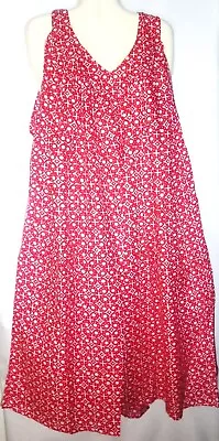 Advance Womens Dress Sundress Mumu Sleeveless V-Neck Free Size Fits 2X 3X Red • $20.99