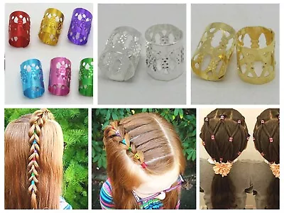 100 Hair Braid Ring Cuff Clips Dreadlock Beads For DIY Hair Extension • $3.53