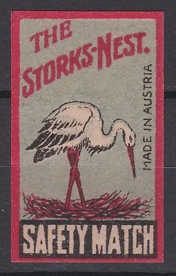 Old Matchbox Label Austria The Storks-Nest Miniature • $3.69