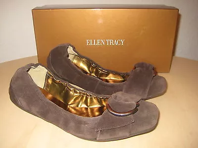 Ellen Tracy Shoes Size 6.5 M Womens New Gabby 210020 Chocolate Ballet Flats • $33.04