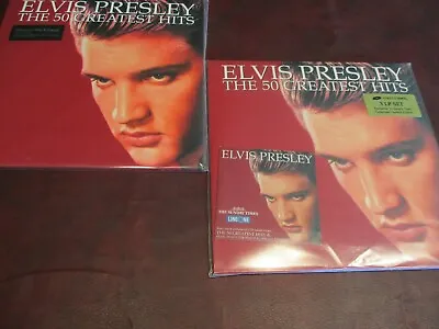 Elvis Presley 3 Lps 50 Greatest Hits Uk 2000 Rare Deluxe Packaging + Cd + Bonus • $263.99
