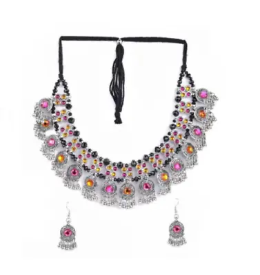 $30.46 • Buy Pakistani Indian Bollywood Oxidised Silver Jewelry Set For Women & Girl,s