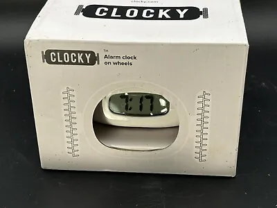 Clocky Alarm Clock On Wheels Chrome Extra Loud For Heavy Sleeper Moving Rolling • $25