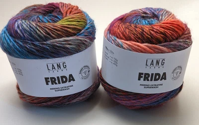 $36 • Buy Two Matched Balls Lang Yarn - Frida  Extra Fine Superwash Merino - 1078-08