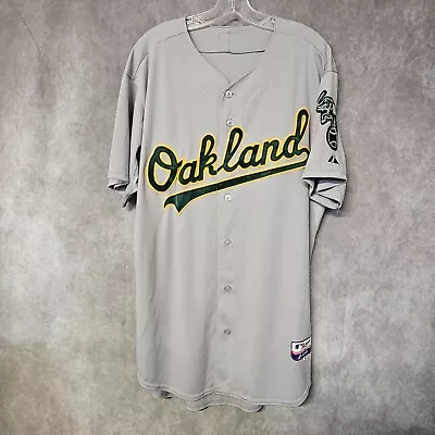 Majestic Authentic MLB OAKLAND ATHLETICS A’s Gray Jersey Mens 48 XL • $99.99