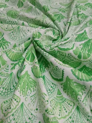 Fabric Green Floral Print Indian Natural Cotton Voile Material Indian-Shoppers • $39.99