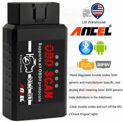 OBD2 Bluetooth Scanner Code Reader Diagnostic Tool For Android For Mazda Lexus • $30.99
