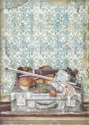 Rice Paper For Decoupage Sheet Stamperia A/4 - Passion Violin And Travelling • £2.20