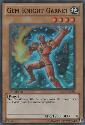 Gem-Knight Garnet [HA05-EN001] Super Rare Lightly Played 1st Edition - Yugioh Si • $1.61