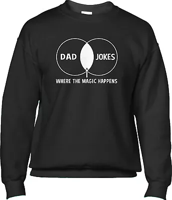 Dad Jokes Magic Fathers Day Venn Diagram Funny Math Visual Joke Mens Sweatshirt • $29.95