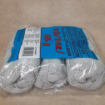 Factory Mill Ends Unbranded 100% Cotton Yarn Light Gray 3 Skeins 1LB/16OZ • $16
