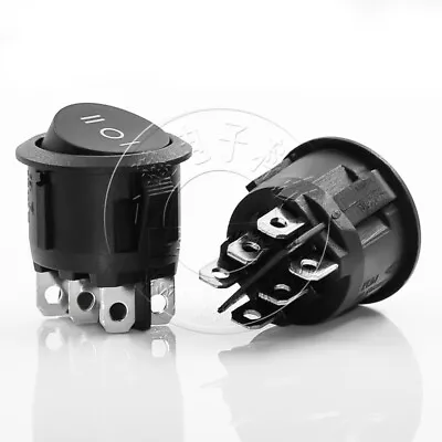 2~10Pcs KCD1-206 3-Position 6Pin Circular Rocker Ship Button Power Switch Black • $3.70