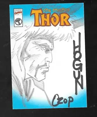 Marvel Legends 2001 THOR Custom Cover Sketch Art Card Hogun By John Czop • $175