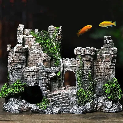 $22.19 • Buy Aquarium Decoration Artificial Ornament Ancient Castle Fish Tank Accessories