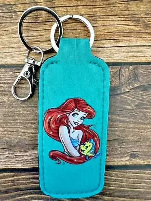 Lip Balm Holder Keychain Princess Ariel Mermaid Travel Party Favor Birthday • $2.99