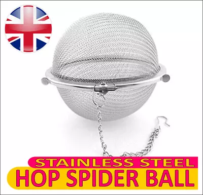 Stainless Steel Hop Spider Homebrew Mesh Filter Bag Muslin Dry 3 Sizes Ball • £6.99