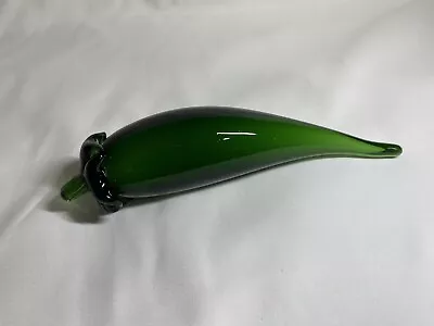 Green Chili Pepper Vintage Murano Style Art Glass Hand Blown Vegetable Fruit • $10