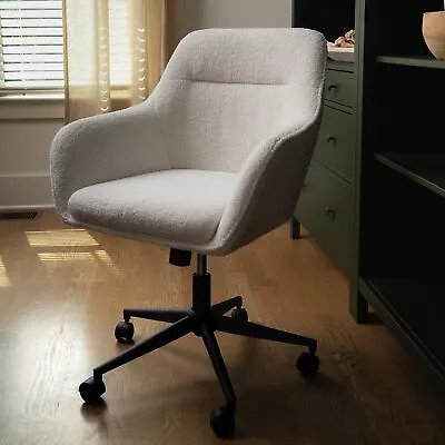 Martha Stewart Rayna Swivel Task Chair With Flared Arms For Home Office In Wh... • $240.97