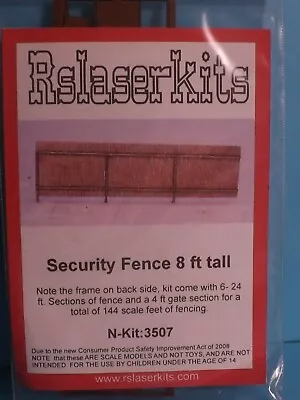 N SCALE   8' SECURITY FENCING # 3507 By RS LASER • $11