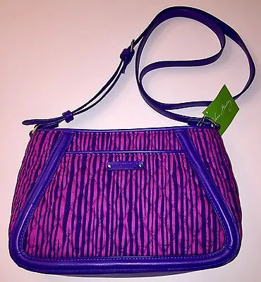 Vera Bradley Crossbody Bag Purse Handbag Impressionista Striped Trimmed Trapeze • $20.97
