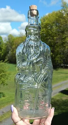 Vintage Poland Spring Figural Fac-Simile MOSES Clear Glass Mineral Water Bottle • $75