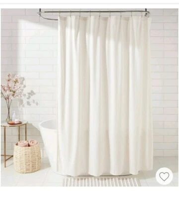 $25 • Buy Velvet Scallop Burnout Glam Threshold Shower Curtain 72x72  Ivory  