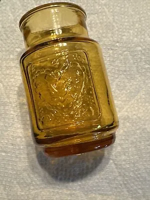 Rare Vintage Wheaton NJ Amber Glass Jar Bottle Fish Heart Ink Well 2 X 3.75 Inch • $14.88