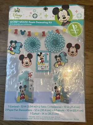 DISNEY MICKEY MOUSE Party Decorating Kit Birthday CENTERPIECES CUTOUTS GARLAND • $17.29