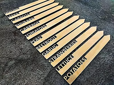 £1.49 • Buy Plant Labels Garden Markers Tags Wooden Herb Vegetable Flower Seed Sign Eco
