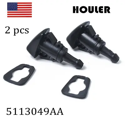 $4.44 • Buy 2 Windshield Washer Fluid Spray Nozzle 5113049AA For Dodge Charger Ram 1500 2500