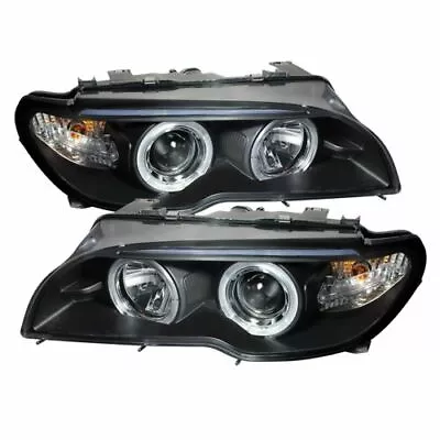 Spyder 5077141 Projector Headlights(Black) For 04-06 BMW E46 3-Series 2 DR • $341.45