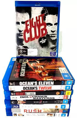 (9) Brad Pitt Movie Bundle Lot (Blu-Ray) Oceans Eleven Troy Rush World War Z • $44.95