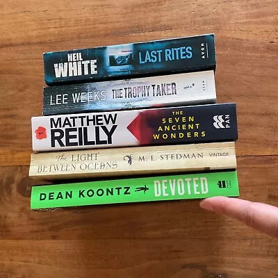 Bulk Used Books Including Dean Koontz Matthew Reilly 5 Books In Total • $12