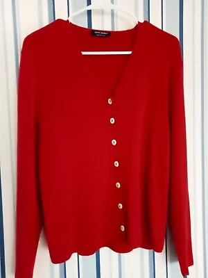 Saint James - Red Wool Cardigan Size Medium • £9