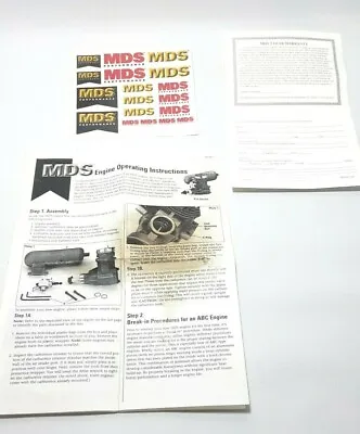 MDS .18FS Pro Operating And Parts Manual. Stickers And Warranty Sheet OEM • $19.67