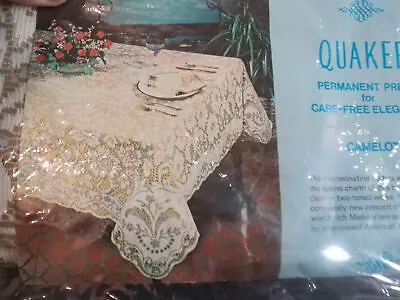 Quaker Lace Camelot Tablecoth & 8 Napkins Vintage New In Pkg Oblong 68x90 Bisso • $27.49