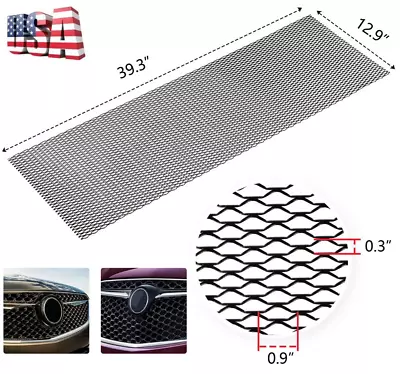 40 X13'' Universal Mesh Grill Cover Car Front Bumper Fender Hood Vent Grille Net • $18.13