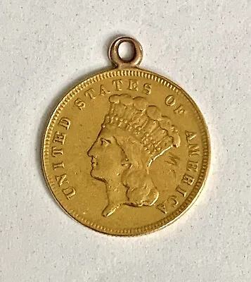 Rare Key Date 1868 $3 Indian Princess Head Gold U.S. Coin Details (#87) • $1299