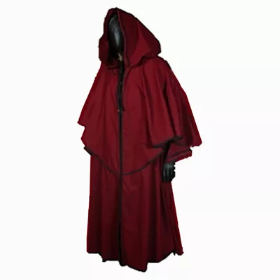 Middle Age Halloween Cloak Hooded Robe Cloak Monk Robe Cloak Cosplay Wizard Cape • $35.67