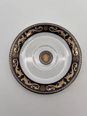 Versace Rosenthal Medusa Blue & Gold Porcelain China Teacup Saucers Only • $50