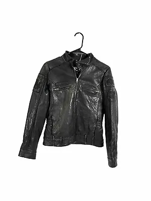 Ed Hardy By Christian Audigier Live To Ride Skull Black Leather Jacket WMNS SM • $199.99