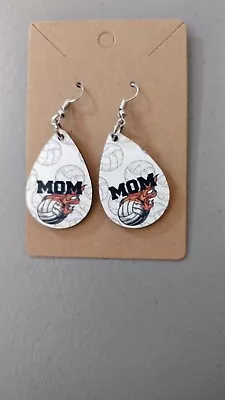 Volleyball Mom Sublimated MDF Dangle Teardrop Earrings • $7