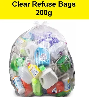 £8.93 • Buy Clear Bin Bags Recycling Bin Liners Heavy Duty 200g